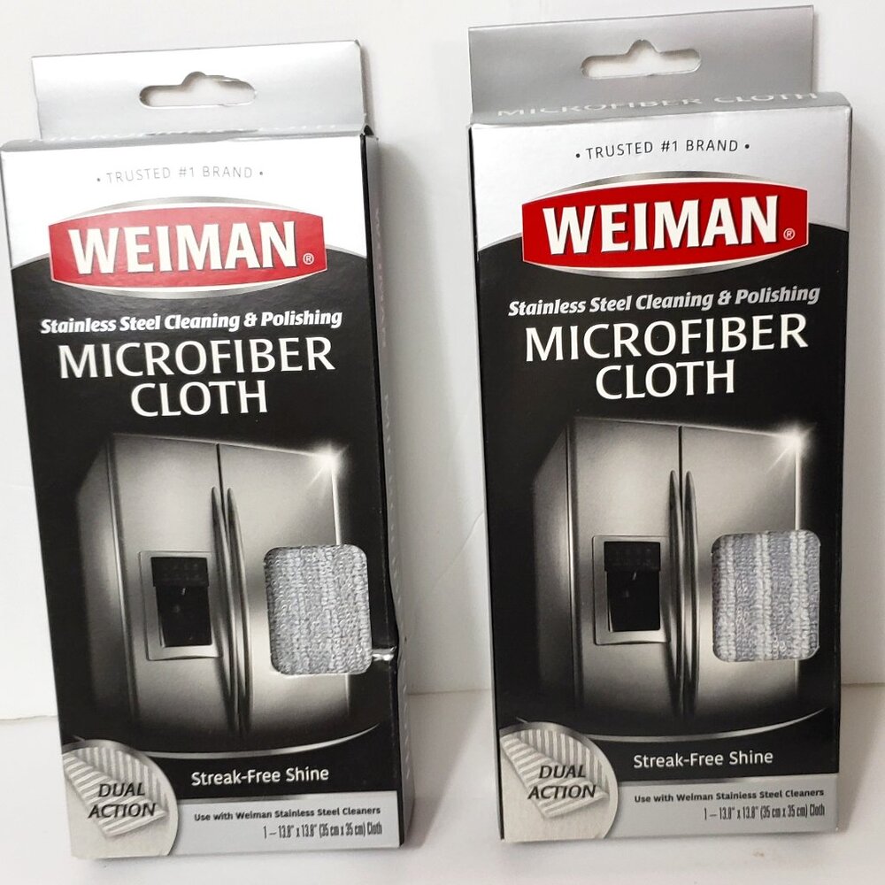 Weiman Stainless Steel Polishing Microfiber Cloth - 2 Boxes